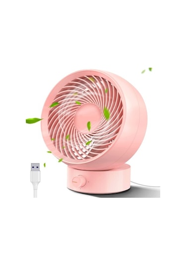 Masa Fanı Usb Masa Fanı, Masa Fanı Sessiz Kuvvetli Rüzgar Ev Ofis Yatak Odası Için 1276 Pembe