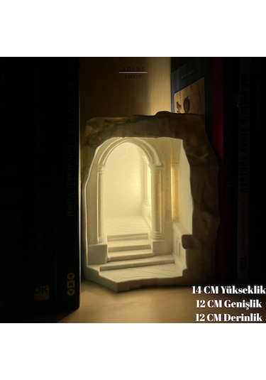 Antik Yunan Mağarası Tasarımlı Kitap Tutucu / Kitaplık Süsü