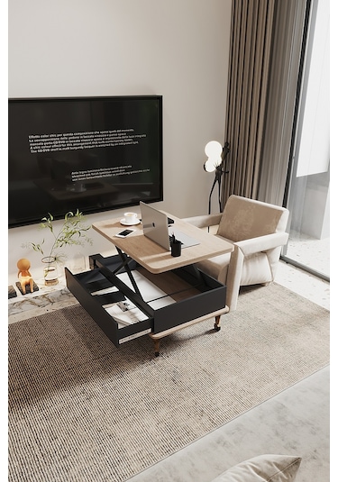 Kolexonline Nino Akıllı Sehpa Tekerli Ayaklı Çekmeceli