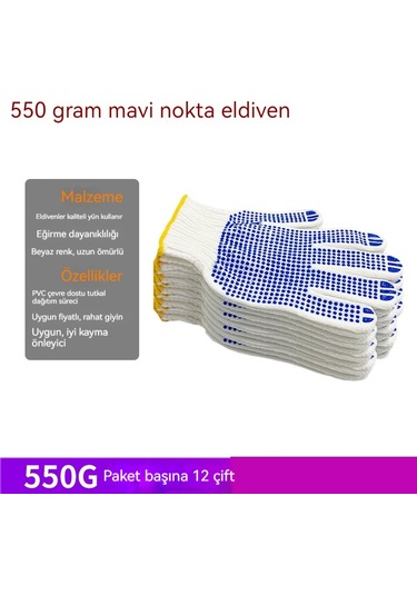 Boncuk Koruyucu Eldivenler İş Koruma Eldivenleri Gök Mavisi