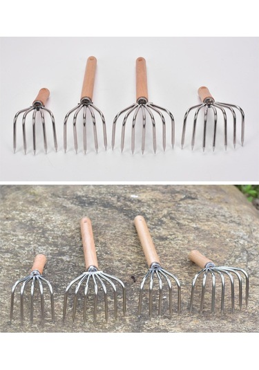 Suntek El Tırmık Ahşap Saplı Kültivatör Kısa-sap-5-diş