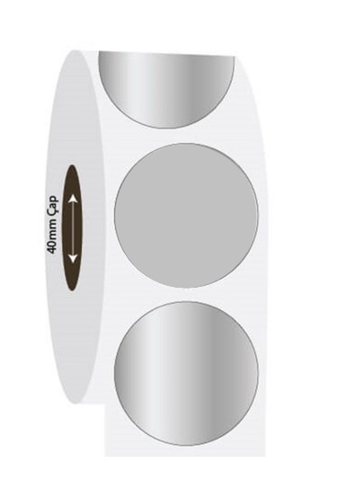 Aysan Etiket Boş Yapışkanlı Gümüş Metalize Barkod Etiketi 30mm Çap 1