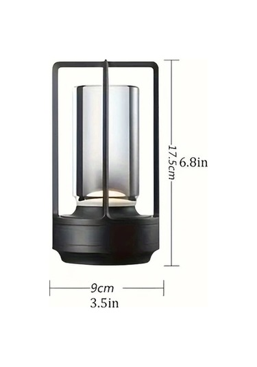 Honeybeeshop 1 Adet Gümüş Şarj Edilebilir Kristal Masa Lambası 2000mah Led Vintage Kablosuz Işık İç Dış Mekan Kamp Dekorasyon