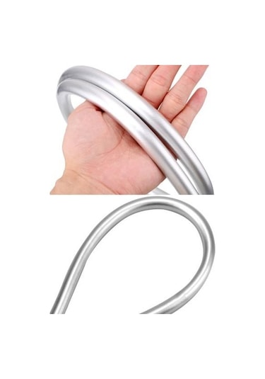 5 Fonksiyonlu  Yüksek Basınçlı Ayarlanabilir Pvc Banyo Duş Hortumu Dayanıklı Duş Başlığı Seti Krom Gümüş