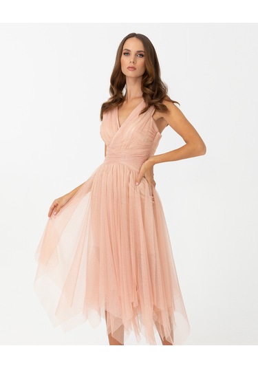 A Kesim V Yaka Tül Abiye-ten Ten