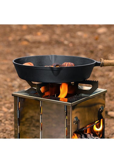 Yifomall Kamp Ve Ev Kullanımı İçin Dökme Demir Izgara Tava - 20cm Çap, Yapışmaz Yüzey Çok Renkli