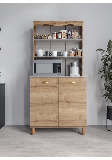 Bohem Tarzda Kahve Köşesi Bahar Meşe, Erzak Dolabı, Kiler Dolabı