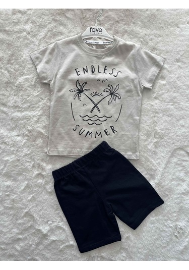 Endeles Summer Şortlu İkili Takım Bej