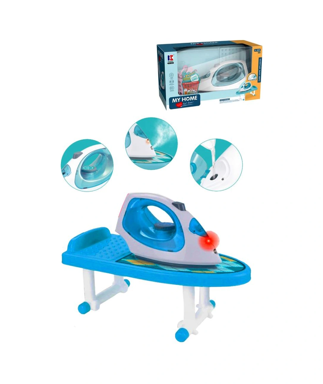 Sesli Işıklı Pilli Masalı Evcilik Eğitici Oyuncak Ütü Seti