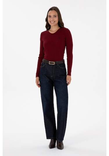 U.s. Polo Assn. Triko Kadın Kazak - Bordo 50313626-VR014