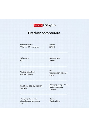 Skycity Lenovo Xt83ıı Kulağı Tutucu Kablosuz Kulaklık - Ses İzolasyonlu, Hd Konuşma, Hifi Stereo, Su Geçirmez Siyah