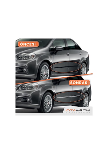 intakrom Fiat Linea Krom Yan Kapı Çıtası 2012-2018