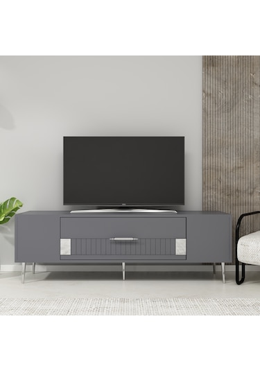 Pencap Tv Sehpası Tv Ünitesi 150 Cm Antrasit Gümüş
