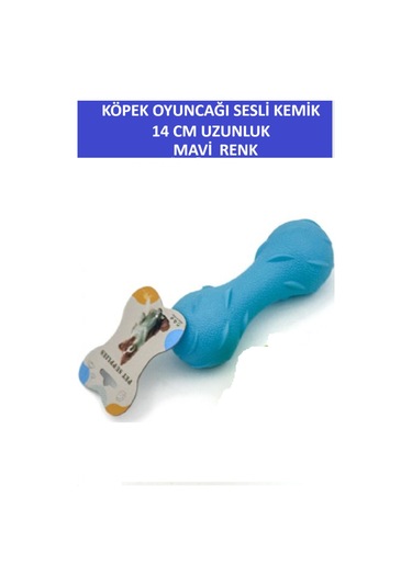 Zetconcept Plastik Tırtıklı Sesli Köpek Oyuncağı - Kemik Şekilli- 14 Cm Boy