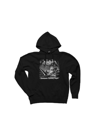 Nargaroth Prosatanica Shooting Angels Siyah Kapşonlu Sweatshirt Siyah