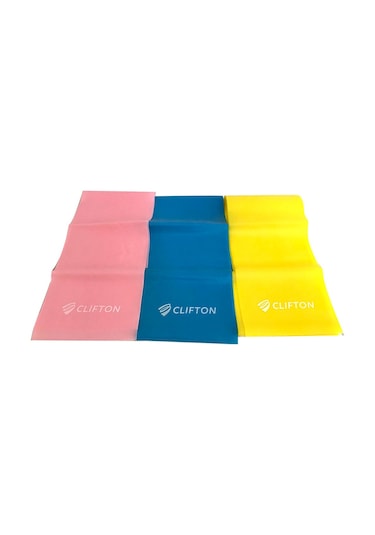 Clifton 3 Lü Pilates Lastiği Pilates Bandı Pilates Bandı 120 x 15 CM