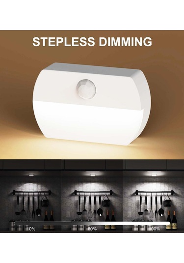 Hareket Sensörü Işık Dimmable, Kablosuz Şarj Edilebilir Mini Led Gece Işık Ayarlanabilir Aydınlatma Renk Renkli Işık
