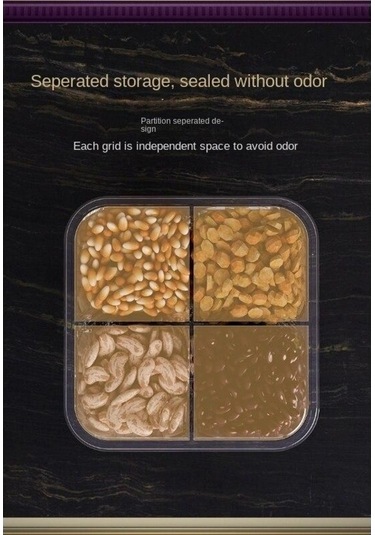 Pazly Çok Fonksiyonlu Tahıl Kutuları 3000ml - Bölümlü, Mutfak Organizatörü Kaba Taneler Mühürlü Kavanozlar - Modern Minimalist Plastik Diğer