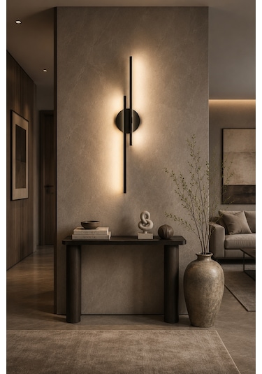 Aden Modern Led Duvar Apliği Günışığı Siyah