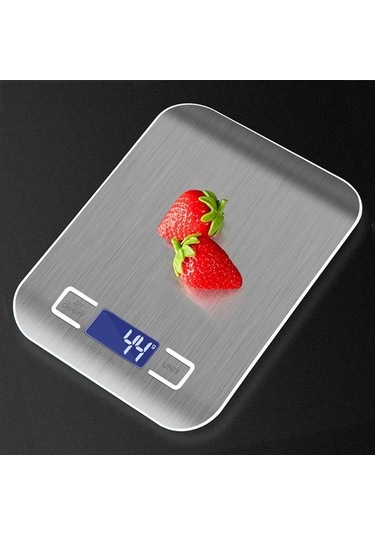 Novahub 5/10kg Elektronik Mutfak Terazisi, Lcd Ekranlı, Paslanmaz Çelik, Dijital Gıda Tartısı, Diyet Ve Diyet Denge Terazileri Gümüş