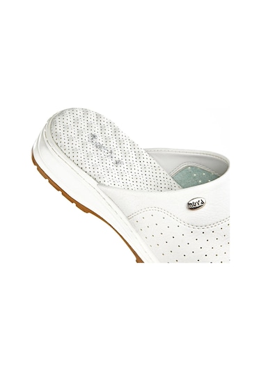 Muya Shore Çok Amaçlı Kaymaz Taban Topuk Dikeni Ortopedik Sabo Kadın Terlik Beyaz