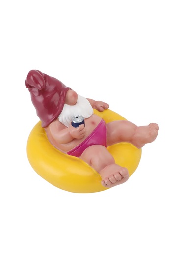 Hangfox Sarı Reçine Cüce Heykeli - Havuz, Göl, Bahçe Dekorasyonu - Su Üstünde Yüzen Funny Outdoor Ve Indoor Ornament