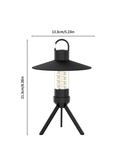 Bloomnest Çoklu Modlu Şarj Edilebilir Kamp Lambası - Abajur Ve Tripodlu - Ücretsiz El Feneri Ve Parlaklık Ayarı - Siyah Fan0599 Newway Siyah