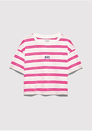 Mavi - Mavi Logo Baskılı Ekru Tişört 7610387-91358 Ekru