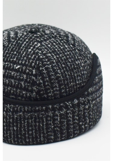 Erkek Desenli Yün Kışlık Kulaklı Kep Beyzbol Şapkası
