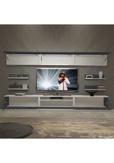 Decoraktiv Trendstyle 8y Mdf Tv Ünitesi Tv Sehpası Beyaz - Antrasit