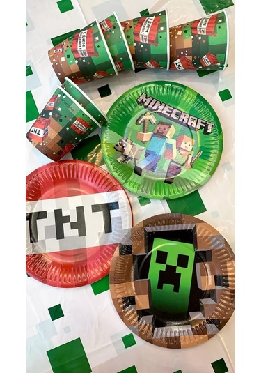 Eventbox Minecraft Tabağı Takımı Masa Örtülü 224277325 100 adet