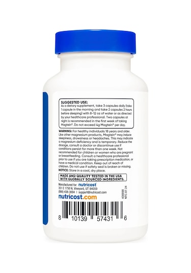 Magtein Magnesium L-threonate 2,000 Mg 90 Capsules