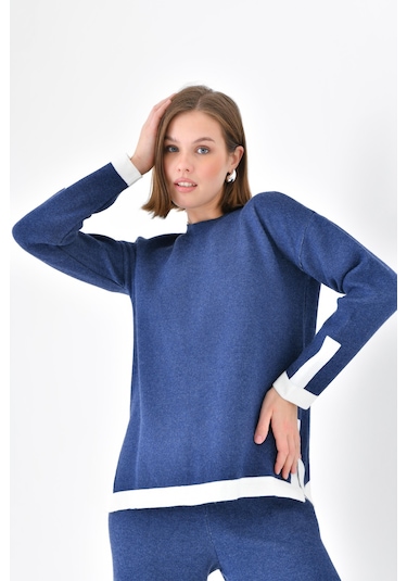 Ftz Women Kadın Çizgi Detaylı İkili Takım İndigo 20631-indigo İndigo