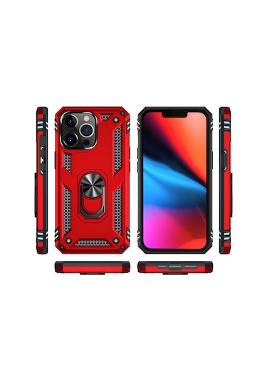 Realme C21 Kılıf Sofya Yüzüklü Standlı Zırhlı Silikon Kılıf