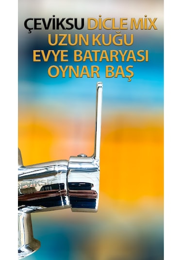 Dicle Mix Uzun Kuğu Evye Bataryası Oynar Başlı Krom
