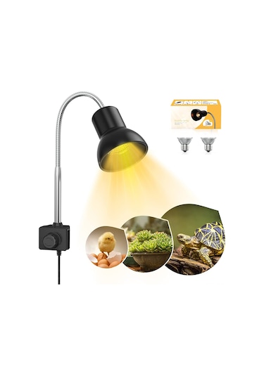 Xindoker Kaplumbağa Ve Sürüngenler İçin 25w Uvb Uva Isıtma Lambası - Dönebilir Klipsli Avize İle