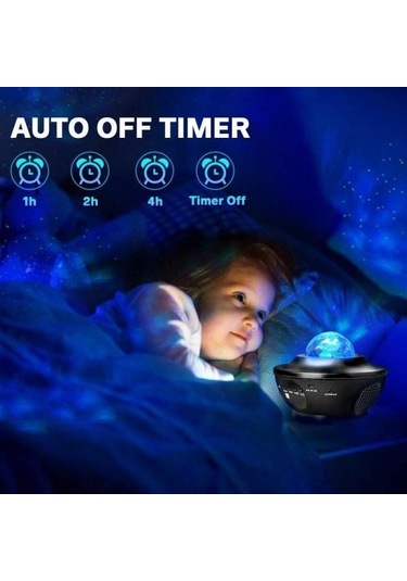 Yıldız Projektör Led Galaksi Lambası - Gece Lambası, Yıldız Lambası, Siyah