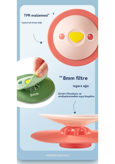 Yer Süzgeci Koku Giderme Tapası Ve Böcek Geçirmez Kapak-3 Parçalı Çok Renkli