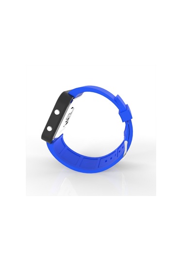 Cool Watch Saat - Siyah Led Kasa - Mavi Kayış Unisex Pembe