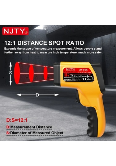 Boatshop1 Jd-05 Njty Kızılötesi Termometre Uçlu Temasız Sıcaklık Ölçümü 50 800 C K Tipi Termokupl Endüstriyel Otomotiv