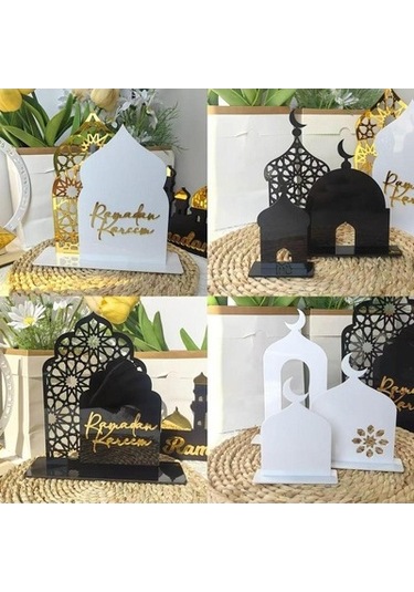 Lijinxu 3x Ramazan Masa İşareti Süsleme Hediyesi Oturma Beyaz