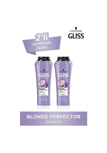 Schwarzkopf Gliss Blonde Perfector Mor Şampuan 2x250 ML