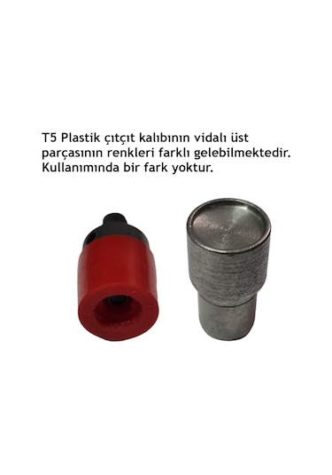 Tulumba Pres Ve Plastik Çıtçıt Seti. 12mm Plastik T5 Çıtçıt Seti - Sarı Pres