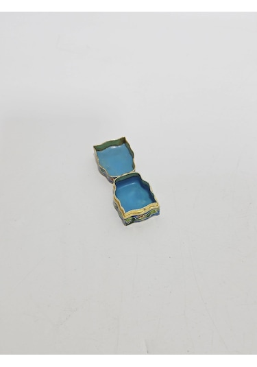 Antika Cloisonne Minyatür Kutu 3,4x2,7cm 086