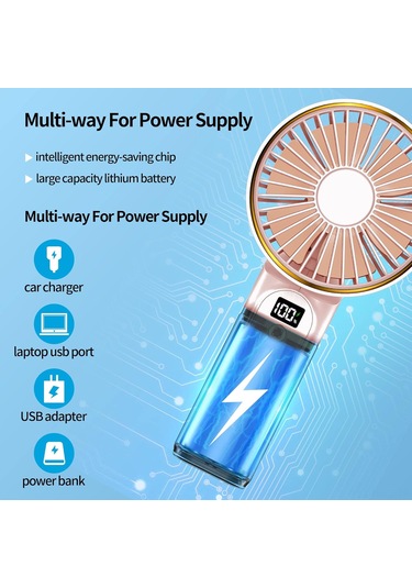 Honmex Kolle Takılabilir Elden Fırın - Usb Şarjlı, 4000mah Batarya, 6 Rüzgar Hızı, Sessiz Çalışma, Pembe