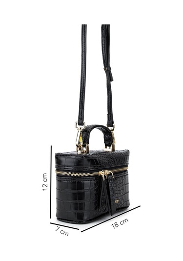 Tamer Tanca Kadın Suni Deri Siyah Kroko El Çantası 1178 4005 Bn Cnt Sk25-26 Sıyah Kroko Siyah