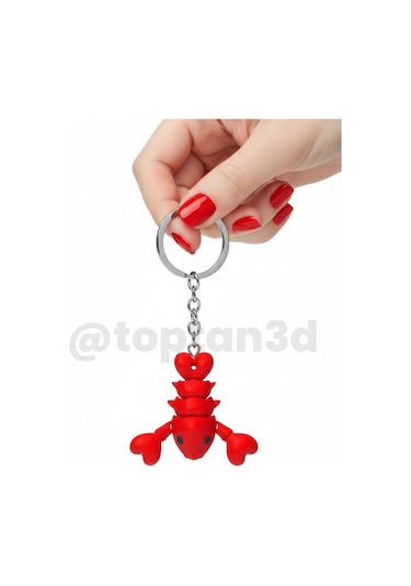 Istakoz Anahtarlık Hareketli, Hediyelik, 3d Oyuncaklı Anahtarlık