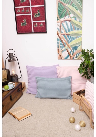 Peraluna Free Pıllow %100 Organik Pamuk Triko Yastık Kılıfı 60x40 Cm Açık Mavi - Açık Mavi