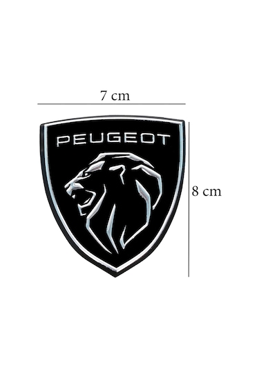Peugeot Logo Arma 3d Metalize Sticker Alüminyum 2 Adet 8cm X 7cm