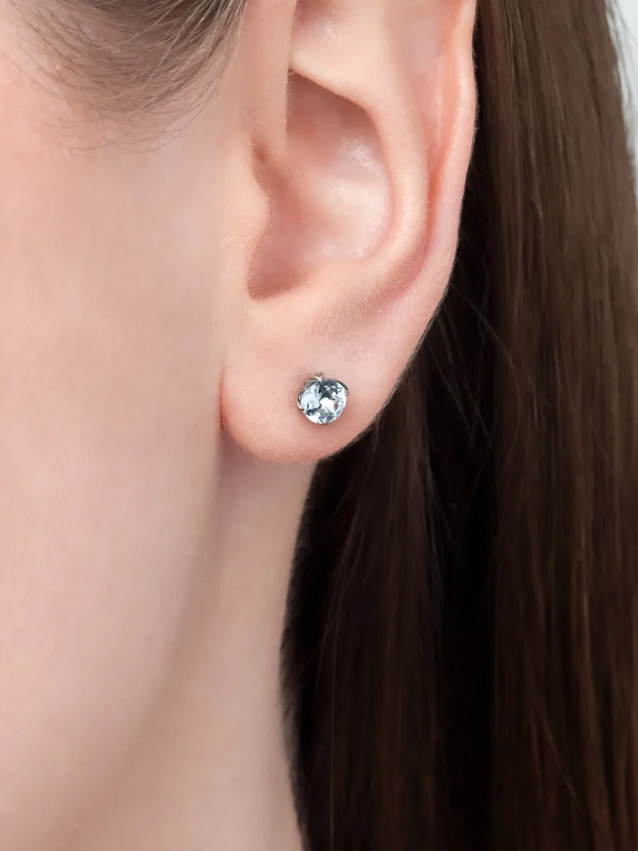 Uvelirnye Tradicii Doğal Topazlı Sky 925 Ayar Gümüş Küpeler 293813734 Diğer